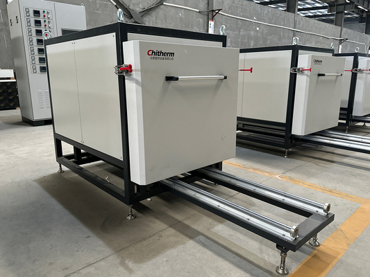 हल्का ग्रे आवरण ऊर्ध्वाधर वायुमंडल बॉक्स फर्नेस पीआईडी ऑटो-ट्यूनिंग वायुमंडल बॉक्स फर्नेस